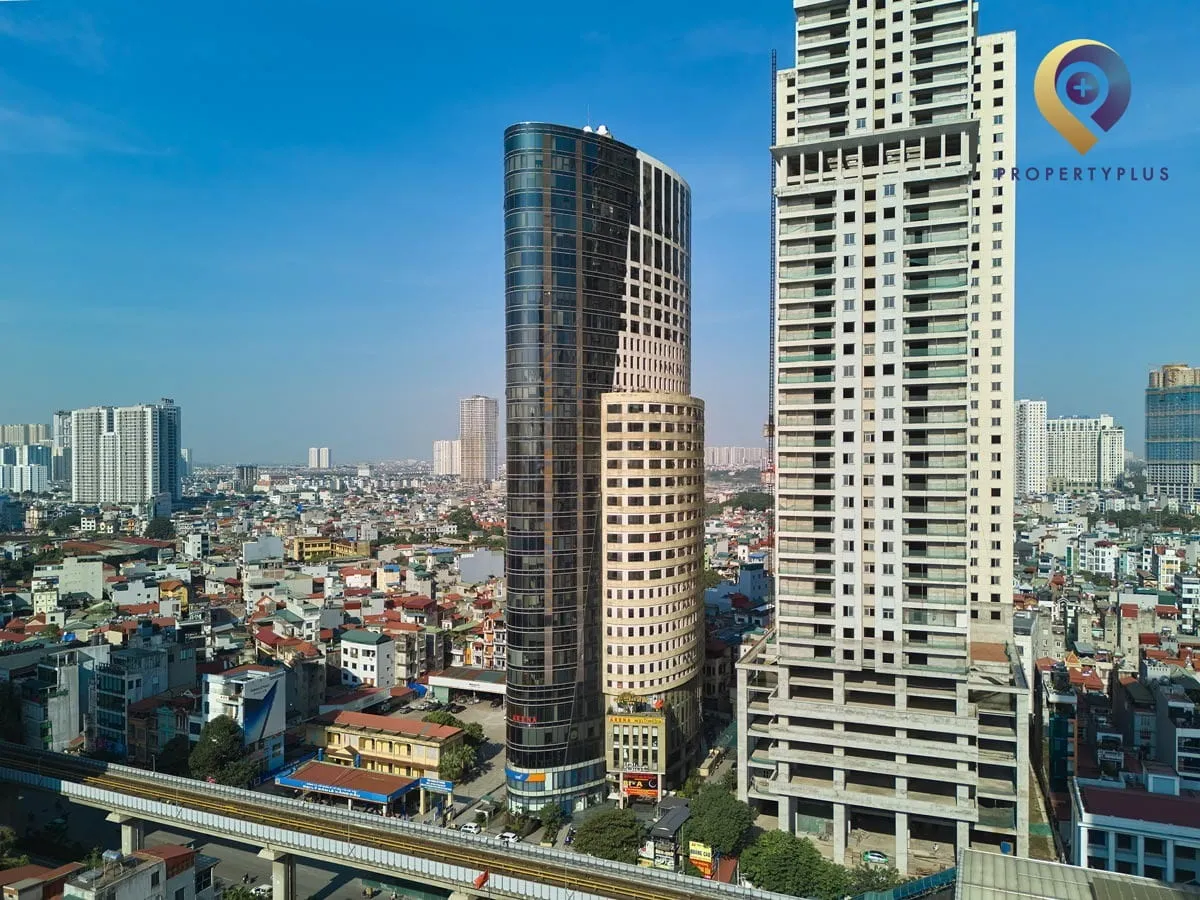 View of Ellipse Tower and surrounding buildings in Ha Dong